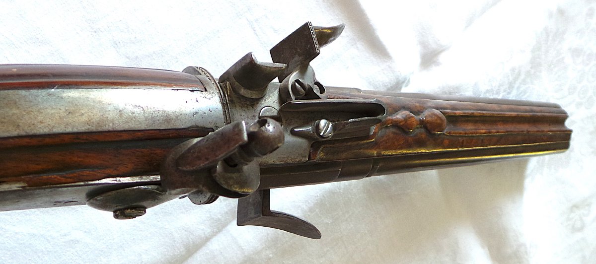 PISTOLET A SILEX A 2 CANONS TOURNANTS - XVII° -LOUIS XIV - CIRCA -1650 - 1680-photo-5