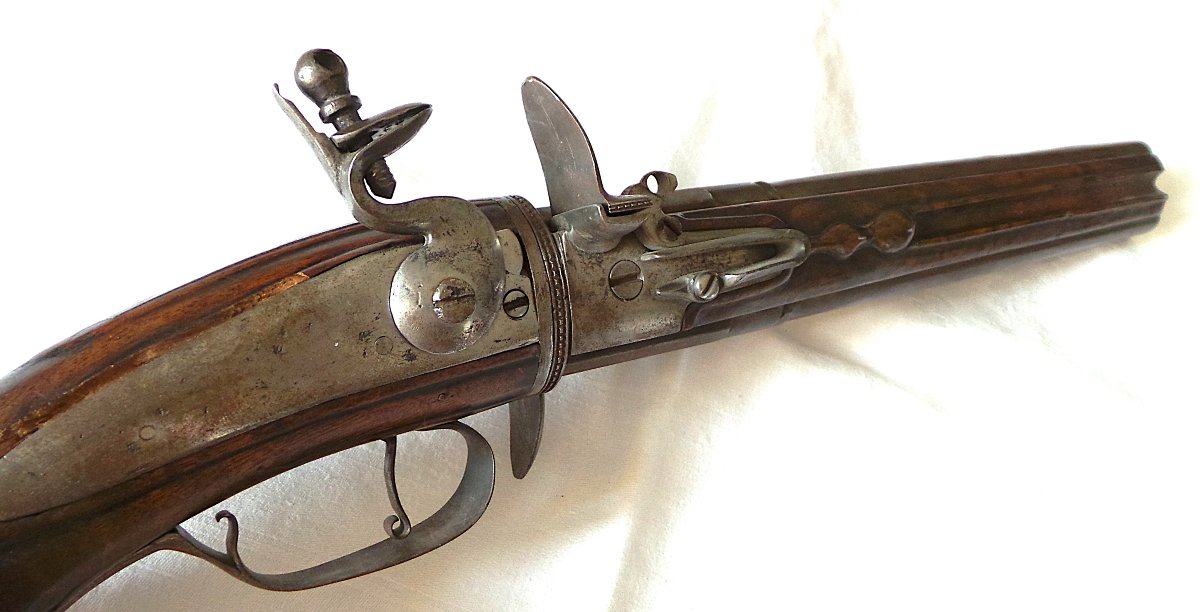PISTOLET A SILEX A 2 CANONS TOURNANTS - XVII° -LOUIS XIV - CIRCA -1650 - 1680-photo-7