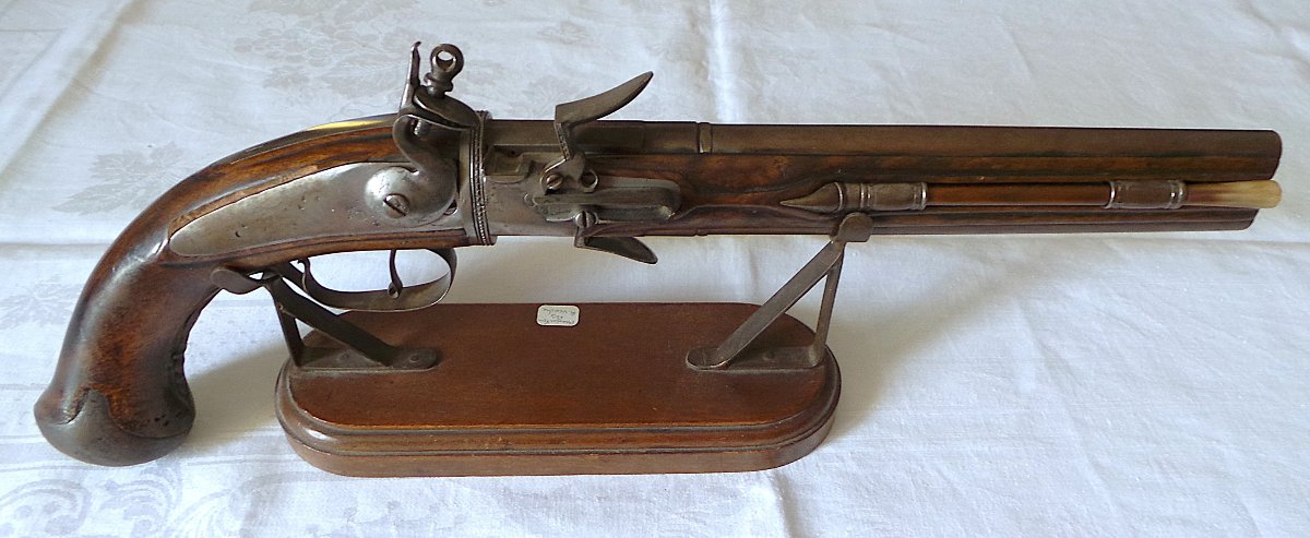 PISTOLET A SILEX A 2 CANONS TOURNANTS - XVII° -LOUIS XIV - CIRCA -1650 - 1680