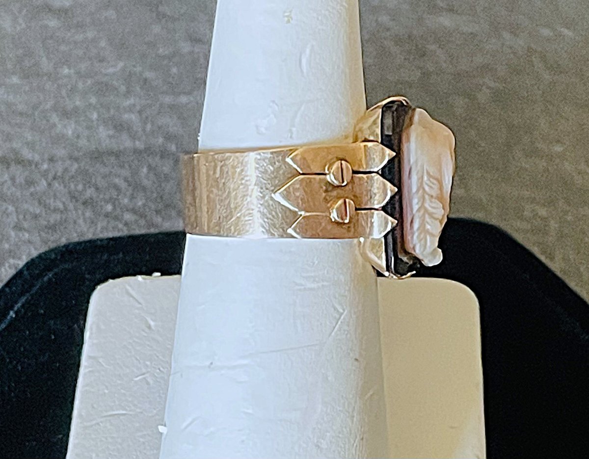 BAGUE OR 18K -CAMEE AGATE HERACLES - NAP III° - XIX°-photo-4