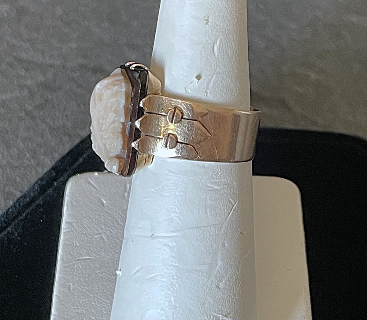 BAGUE OR 18K -CAMEE AGATE HERACLES - NAP III° - XIX°-photo-1