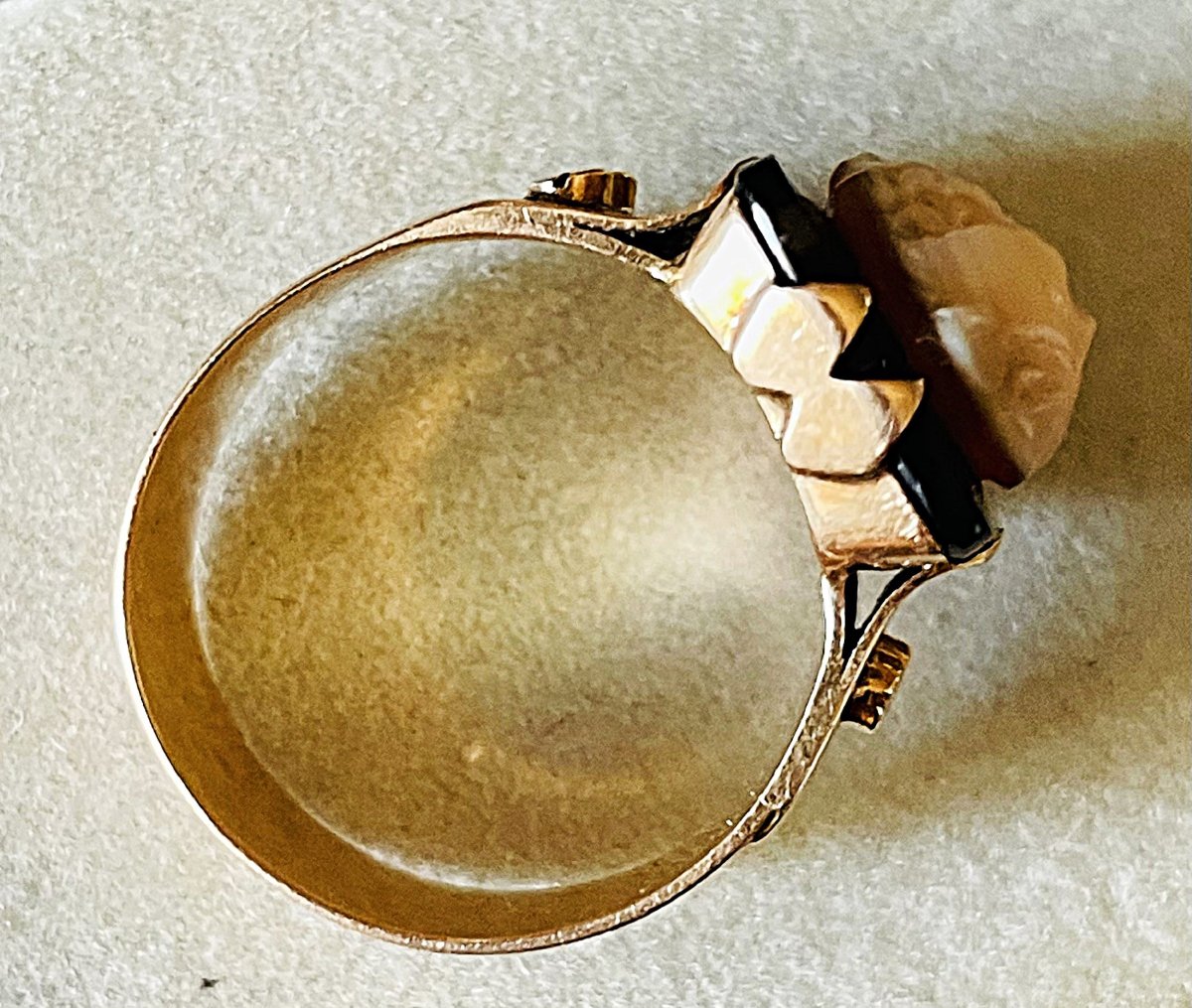 BAGUE OR 18K -CAMEE AGATE HERACLES - NAP III° - XIX°-photo-4