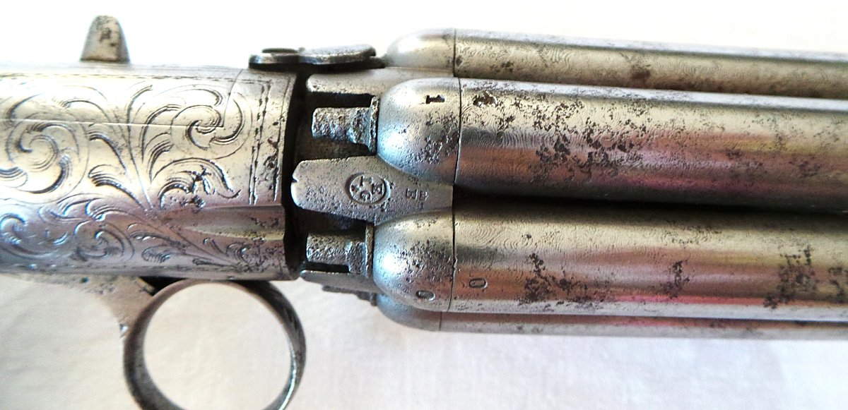 Revolver - "david-hermand" Pepper Mill - 9 Mm Caliber - 6 Cylinders - Top-fire - 1837 - 19th Century -photo-2
