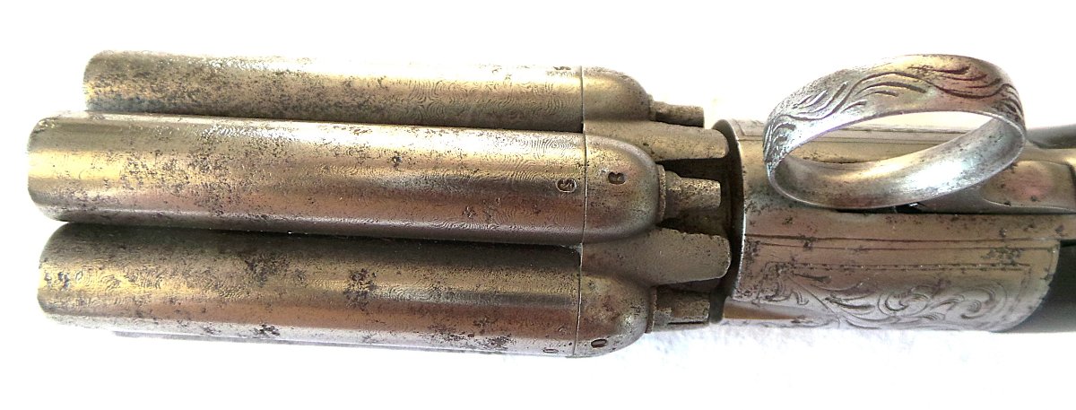 Revolver - "david-hermand" Pepper Mill - 9 Mm Caliber - 6 Cylinders - Top-fire - 1837 - 19th Century -photo-3