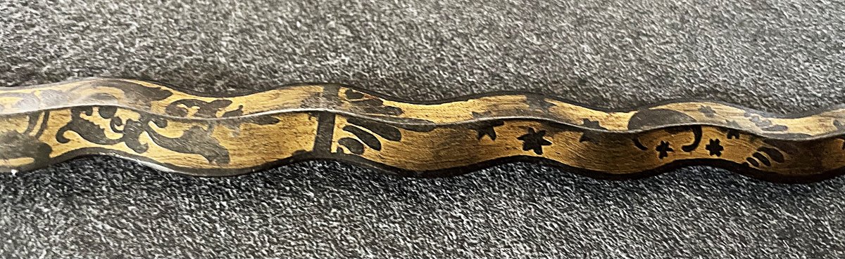 Elu Kadosh Short Sword - Blue-hardened And Gilded Flaming Blade - First Empire - Restoration - 19th Century-photo-3