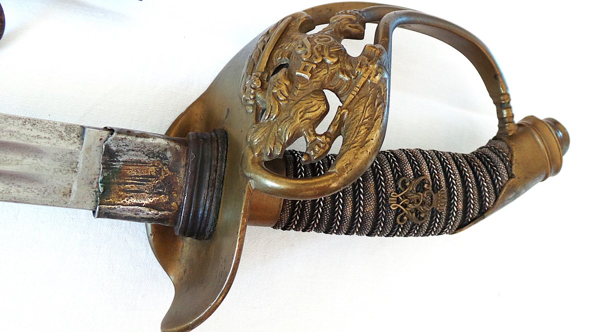 SABRE D OFFICIER PRUSSIEN D INFANTERIE AUX ARMES DE GUILLAUME 2-photo-2