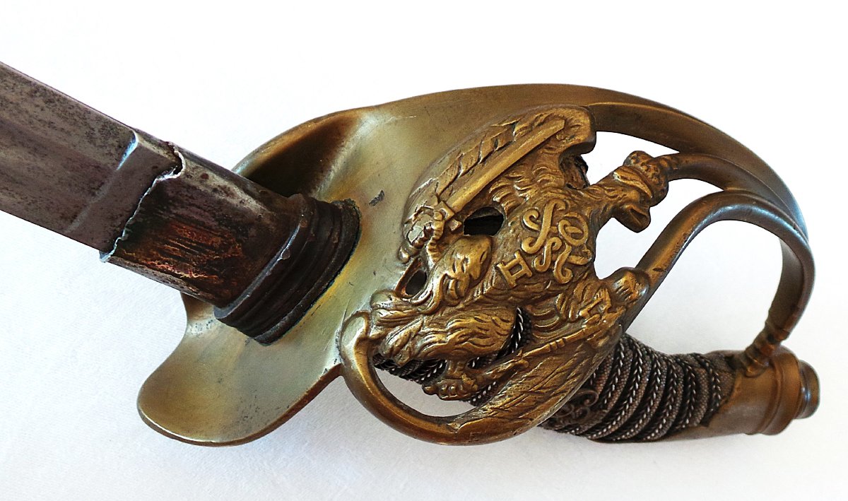 SABRE D OFFICIER PRUSSIEN D INFANTERIE AUX ARMES DE GUILLAUME 2-photo-3