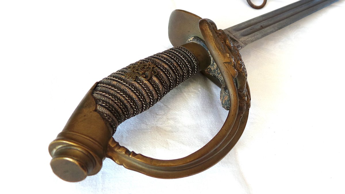 SABRE D OFFICIER PRUSSIEN D INFANTERIE AUX ARMES DE GUILLAUME 2-photo-4