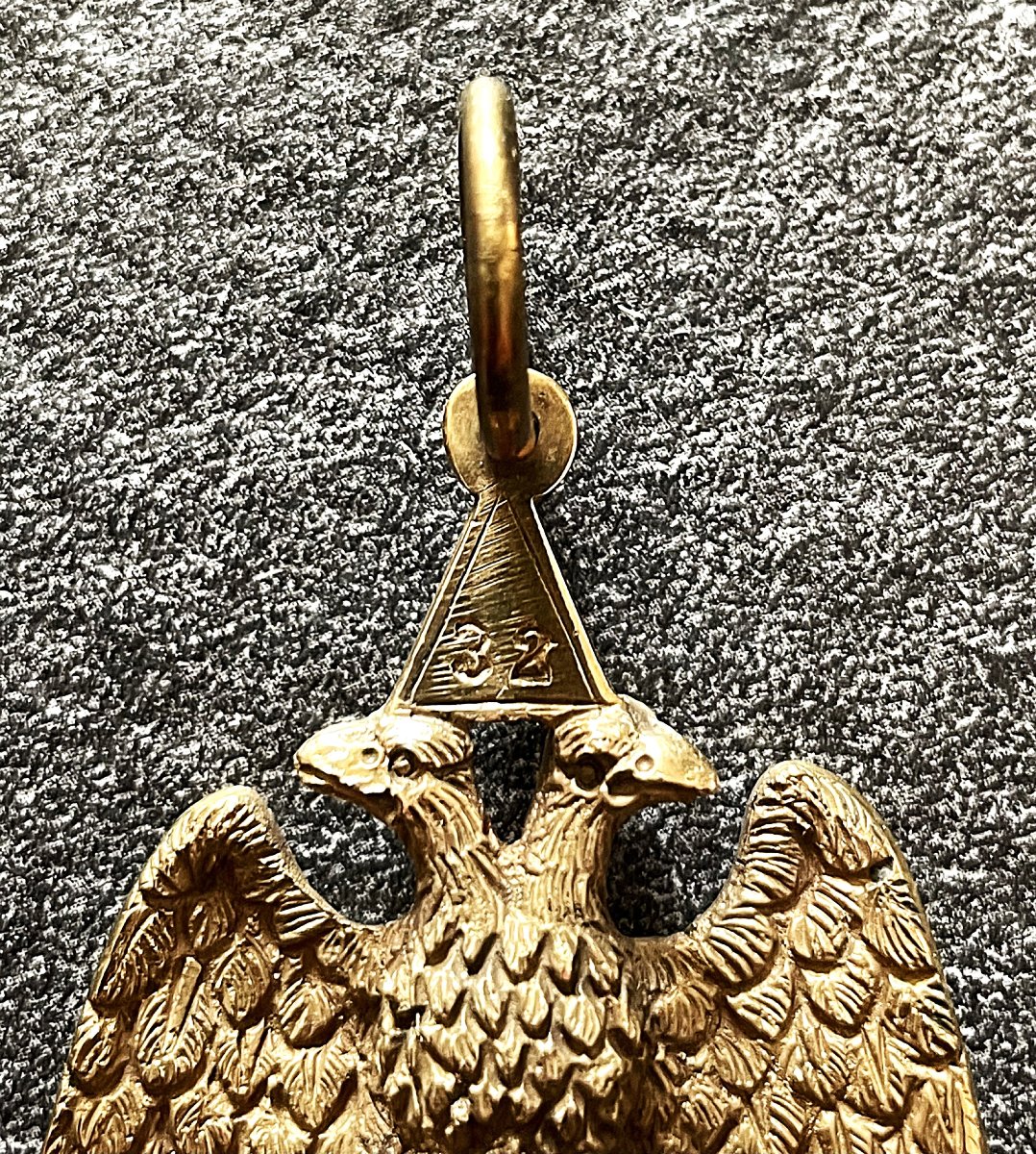 BIJOU 32° DEGRE- AIGLE BICEPHALE BRONZE-photo-2
