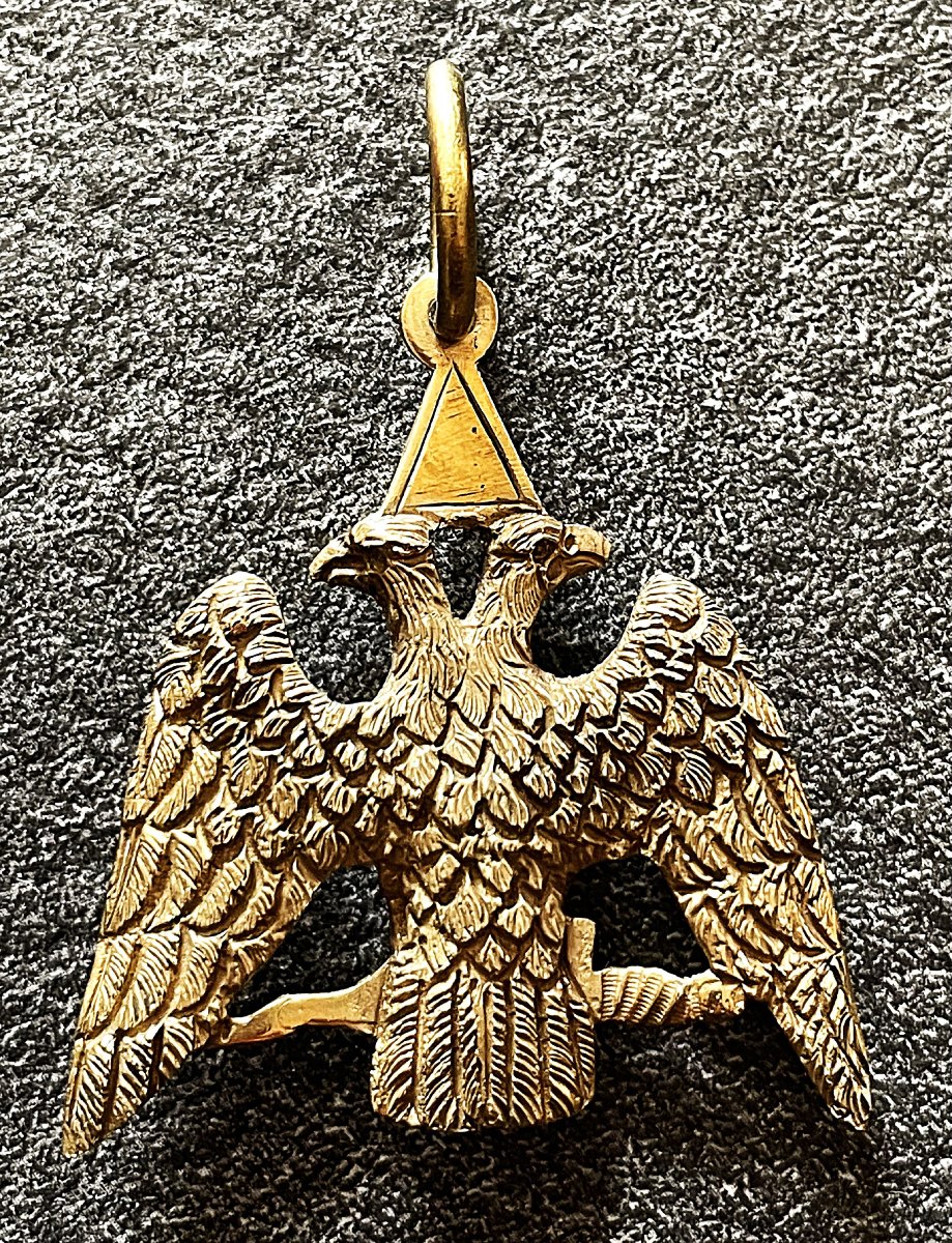 BIJOU 32° DEGRE- AIGLE BICEPHALE BRONZE-photo-3