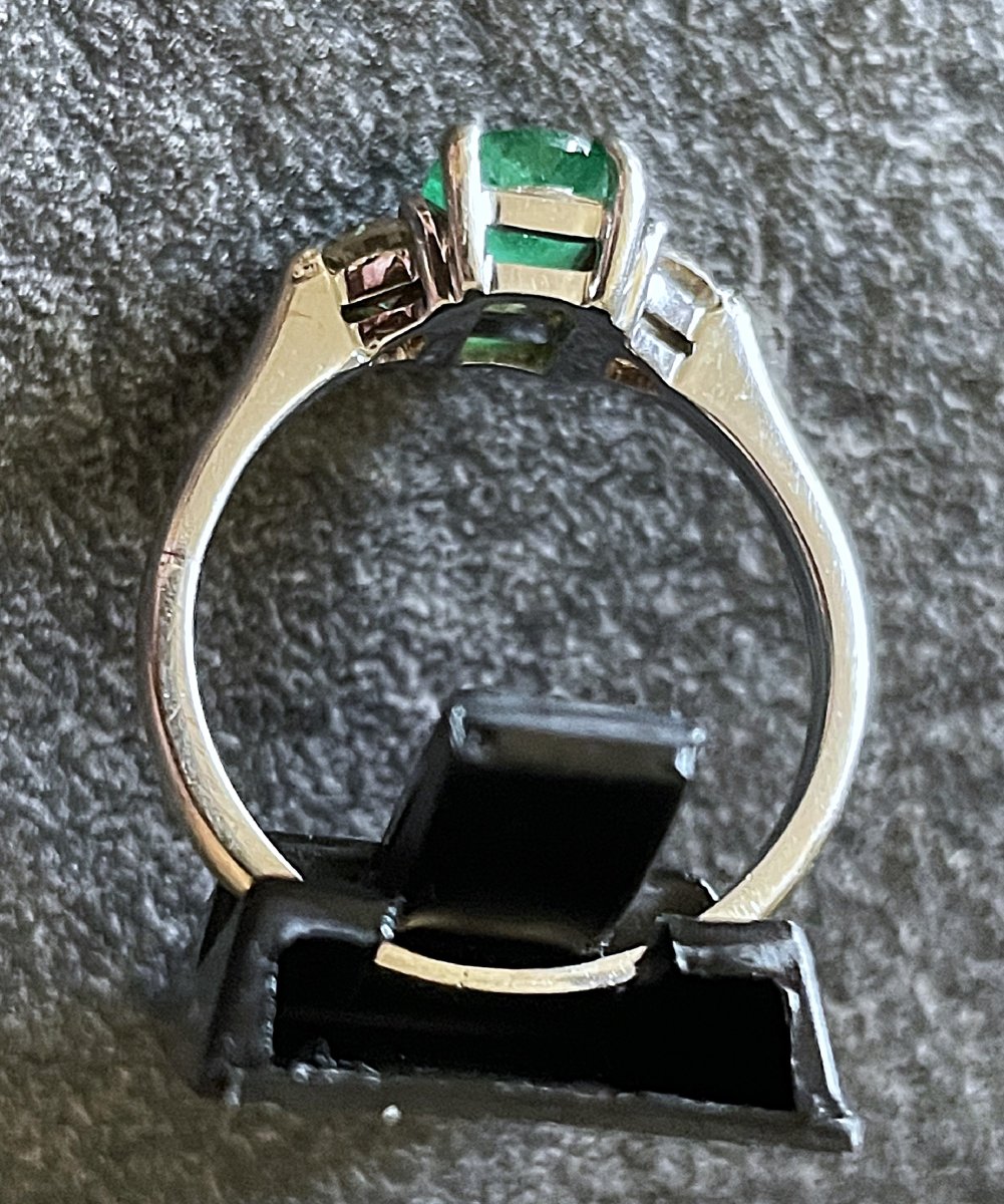 18k Gold Ring - Emerald & Diamonds - Id Card --photo-3