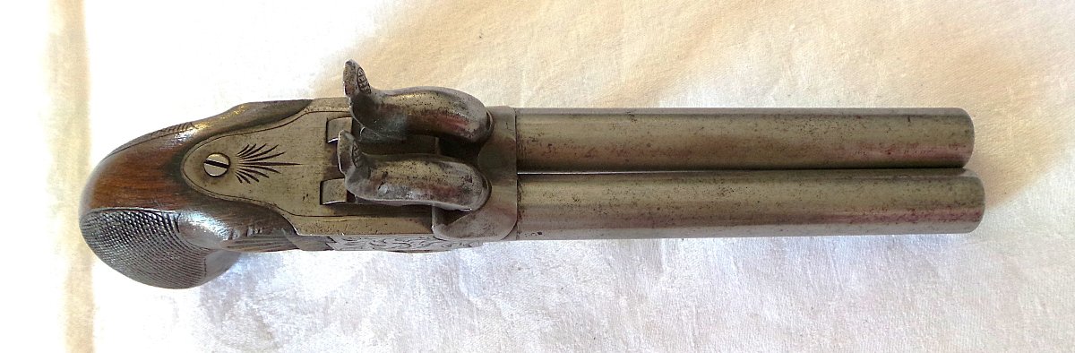 Pistol - "auguste Francotte" - 1868 - 2 Side-by-side Barrels - 19th Century-photo-3