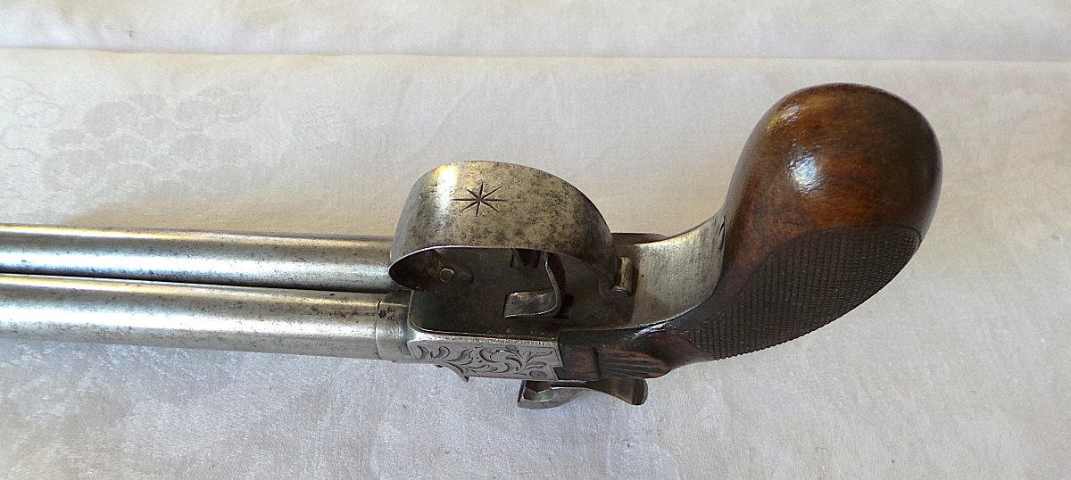 Pistol - "auguste Francotte" - 1868 - 2 Side-by-side Barrels - 19th Century-photo-3