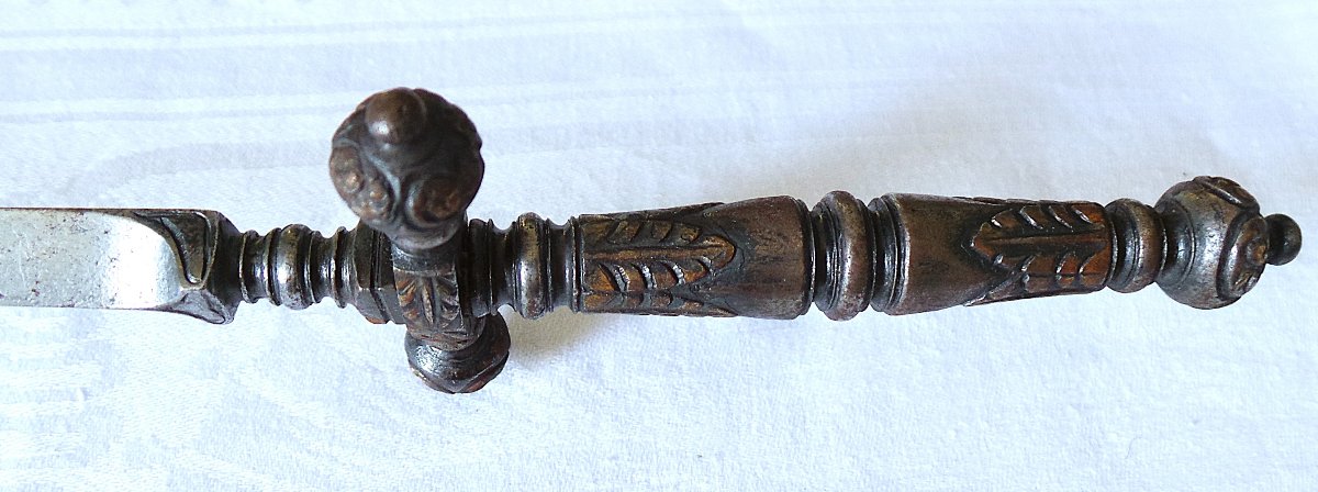 STYLET ESPAGNOL GRANDE TAILLE  - XVI° - XVII°- LAME TRIANGULAIRE-photo-1