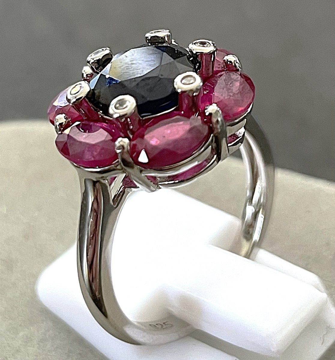 Daisy Ring - 925 Silver - Sapphire - Ruby - XX°-photo-2