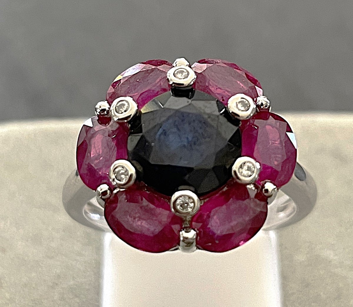 Daisy Ring - 925 Silver - Sapphire - Ruby - XX°-photo-3