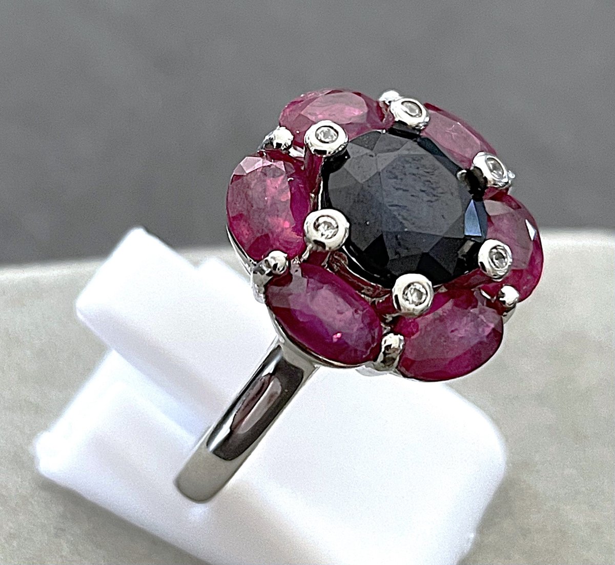 Daisy Ring - 925 Silver - Sapphire - Ruby - XX°