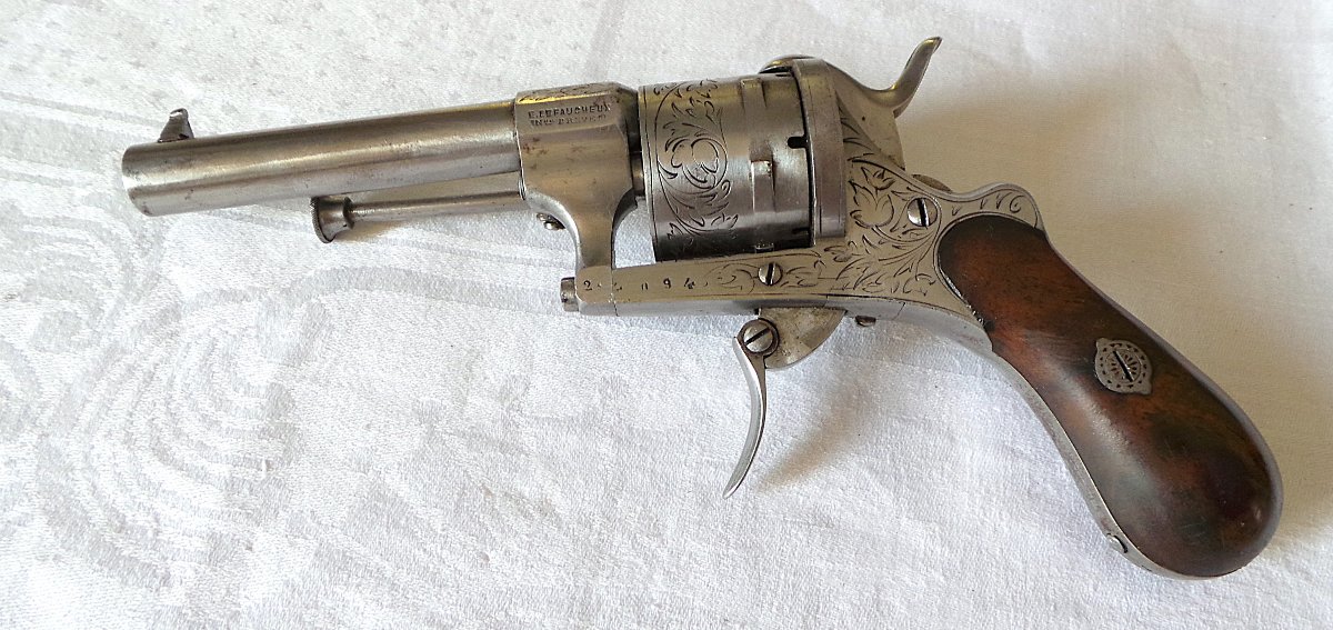 "eugene Lefaucheux" Revolver, Caliber 7 Mm, In A Case—1860–1870—19th Century-photo-2