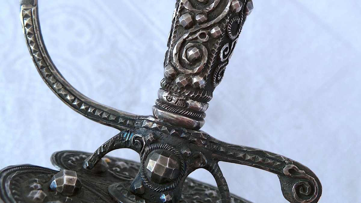 EPEE EN MONTURE ARGENT - POINCONS  PARIS  1785 & FERMIER GENERAL - XVIII°- LOUIS XVI--photo-4