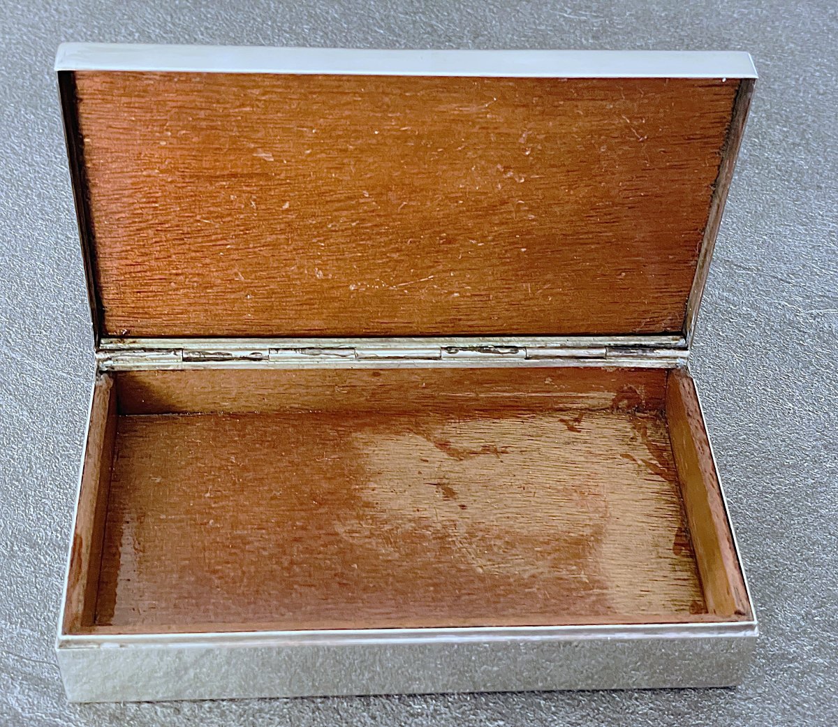 Rectangular Silver Box With Floral Decoration - 19th–20th Centuries-photo-3