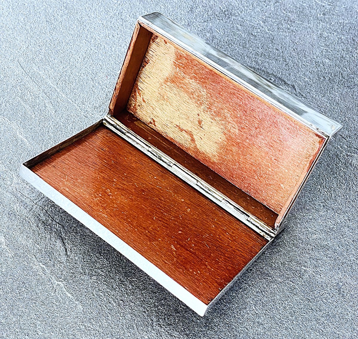 Rectangular Silver Box With Floral Decoration - 19th–20th Centuries-photo-6