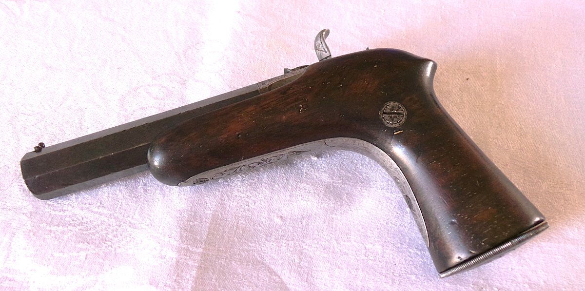 PISTOLET " HENRI-GUSTAVE DELVIGNE" - (1800 - 1876 ) -XIX°-photo-2