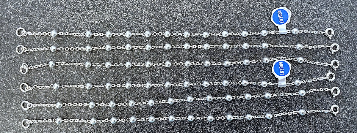 LOT DE 6 BRACELETS EN ARGENT 925 A DECOR DE BOULLES ALTERNEES - XX°-photo-4