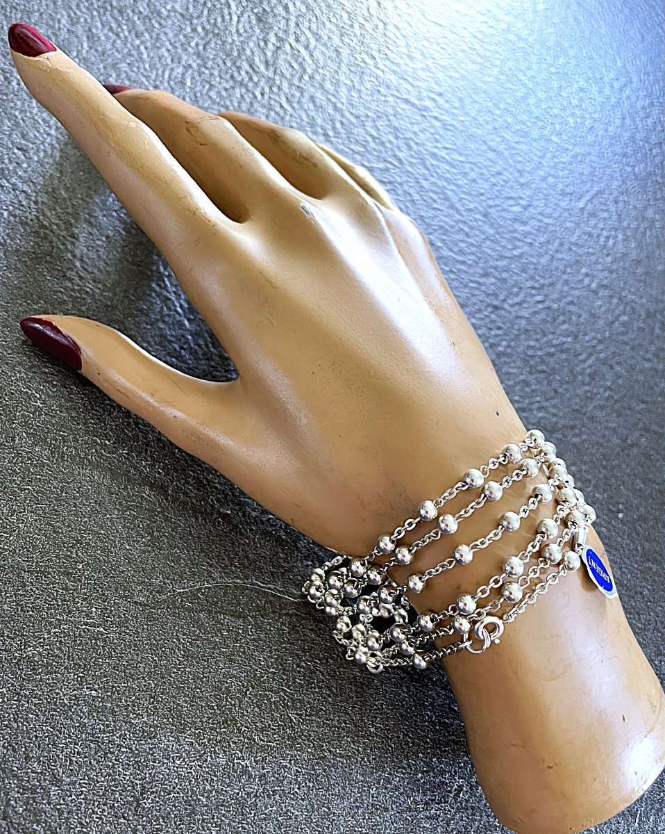 LOT DE 6 BRACELETS EN ARGENT 925 A DECOR DE BOULLES ALTERNEES - XX°