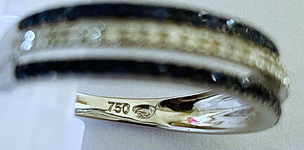 BAGUE OR GRIS 18 K SAPHIRS & DIAMANTS - XX°-photo-4