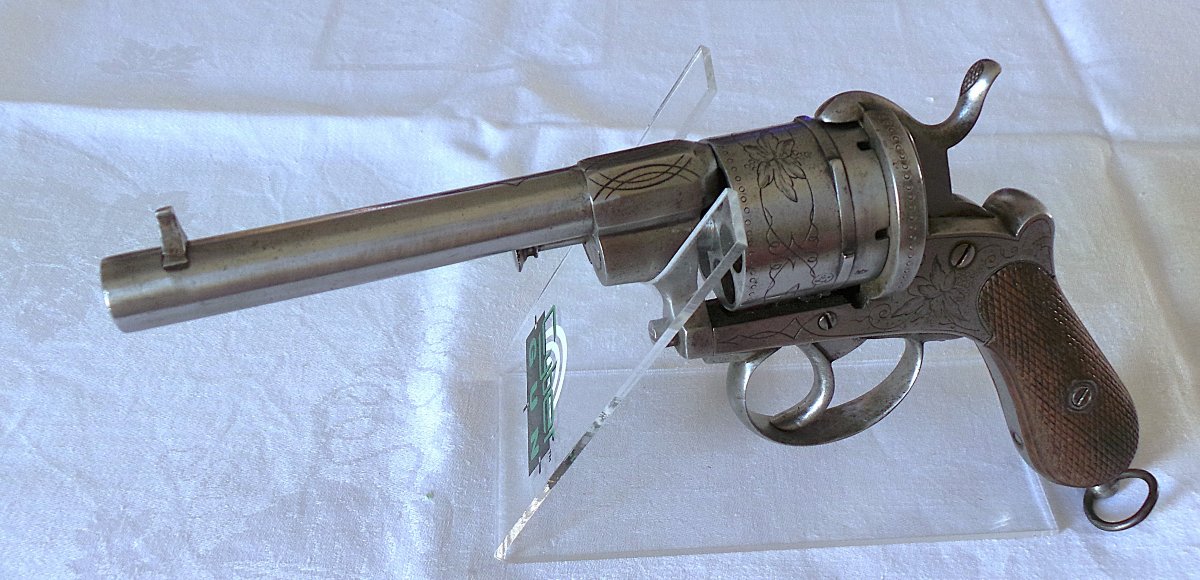 Lefaucheux-type Open-frame Revolver In A Case - 19th Century-photo-4