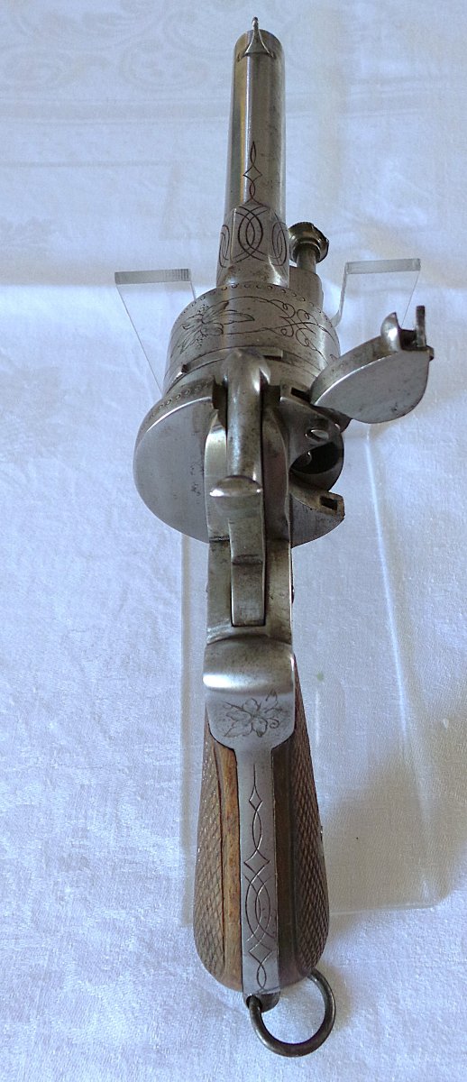 Lefaucheux-type Open-frame Revolver In A Case - 19th Century-photo-1