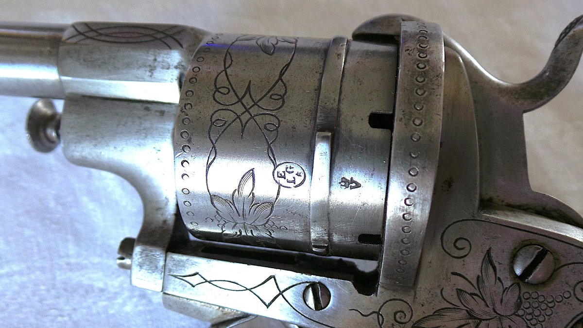 Lefaucheux-type Open-frame Revolver In A Case - 19th Century-photo-2