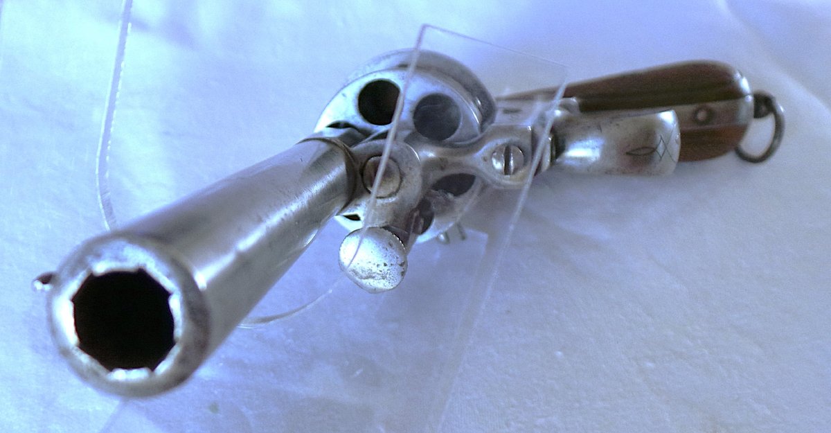 Lefaucheux-type Open-frame Revolver In A Case - 19th Century-photo-4