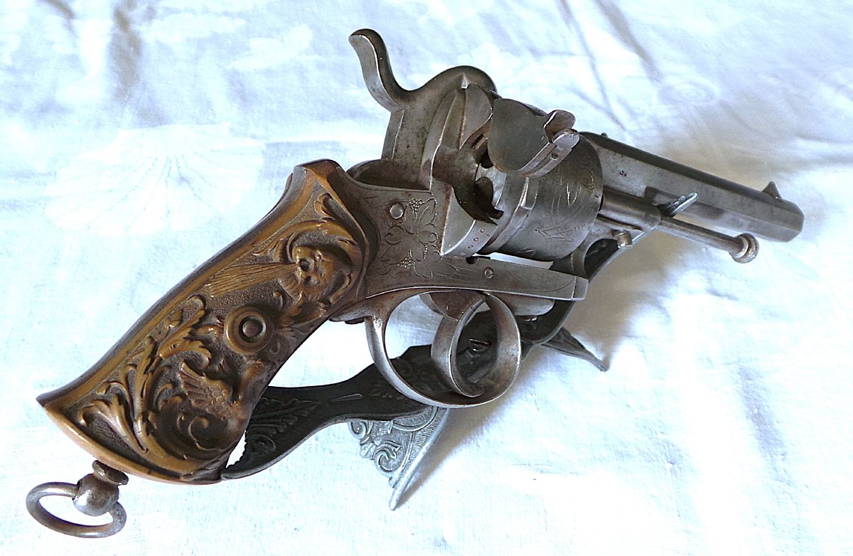 REVOLVER II° EMPIRE- CARCASSE OUVERTE A BROCHE- XIX°-photo-2