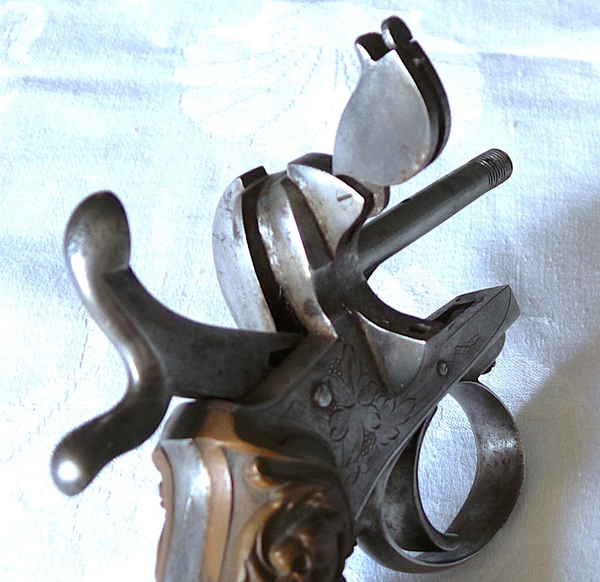 REVOLVER II° EMPIRE- CARCASSE OUVERTE A BROCHE- XIX°-photo-4
