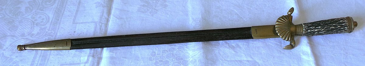 DAGUE DE CHASSE GERMANIQUE -XIX° - AVEC DEVISE "MIT GOTT FUR KAISER UND REICH " 