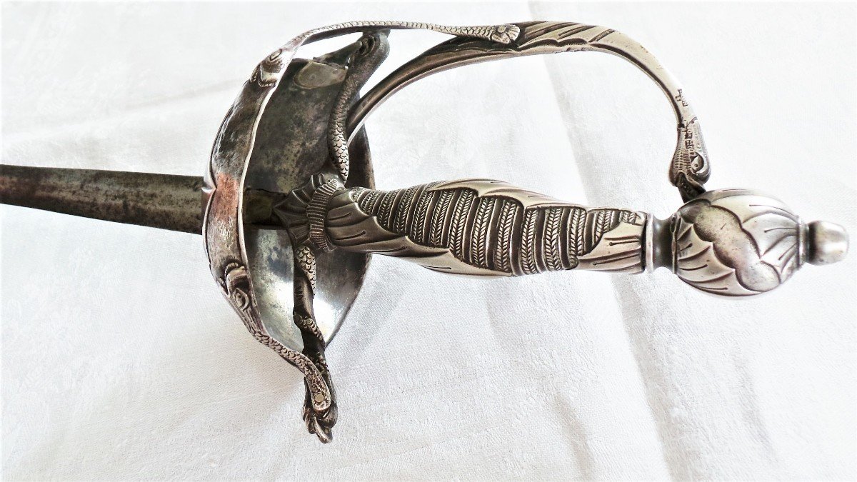 Sword "taza" Guard In Silver - XVIII ° - Louis XIV-louis XV--photo-1