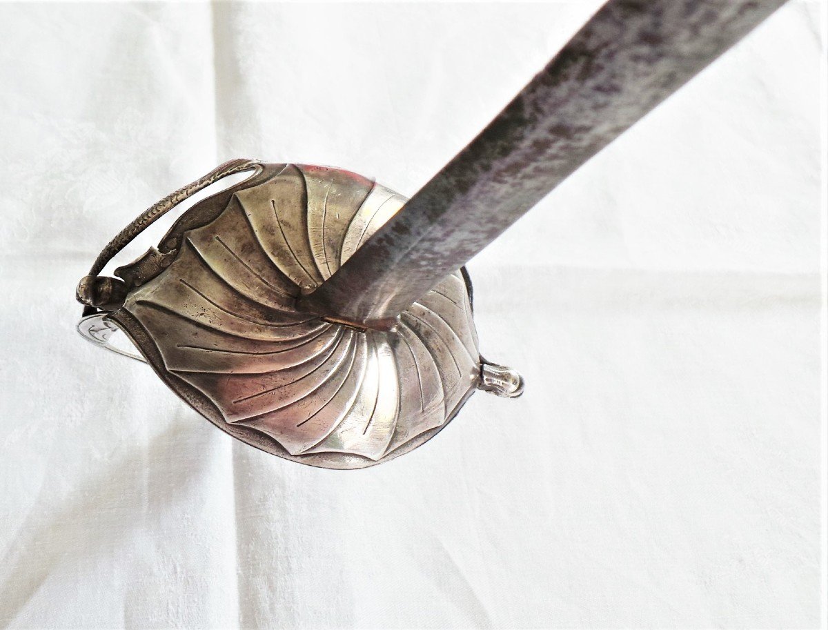 Sword "taza" Guard In Silver - XVIII ° - Louis XIV-louis XV--photo-3