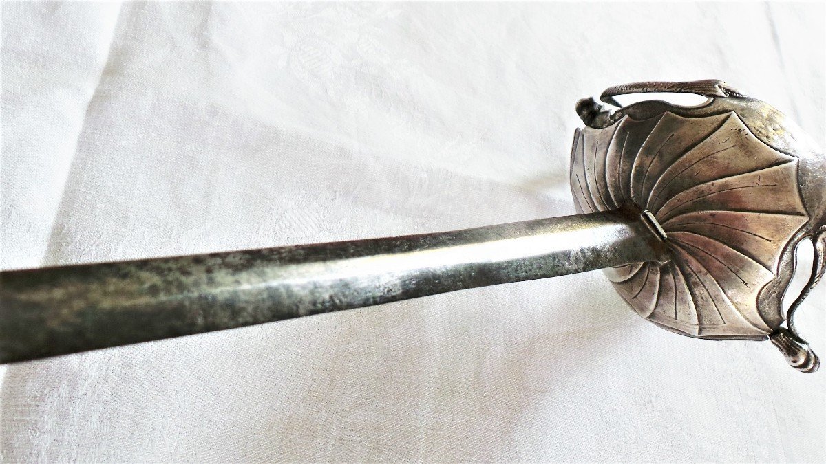 Sword "taza" Guard In Silver - XVIII ° - Louis XIV-louis XV--photo-5