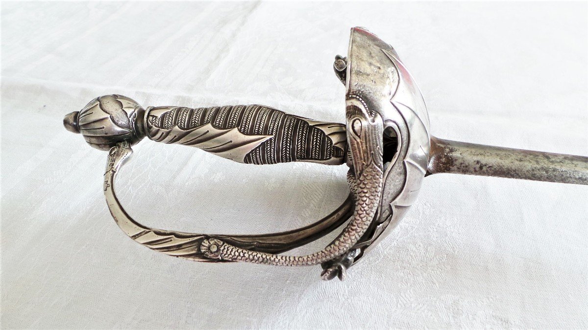 Sword "taza" Guard In Silver - XVIII ° - Louis XIV-louis XV-