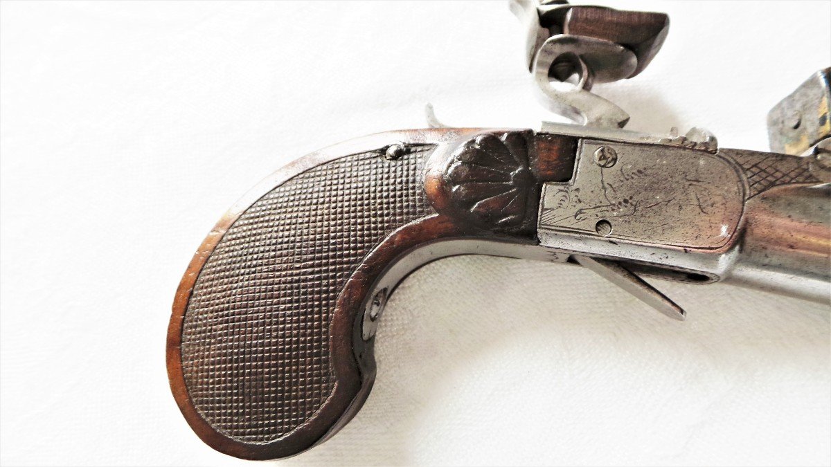 Pistol With Case A Flintlock - XVIII °.-photo-4