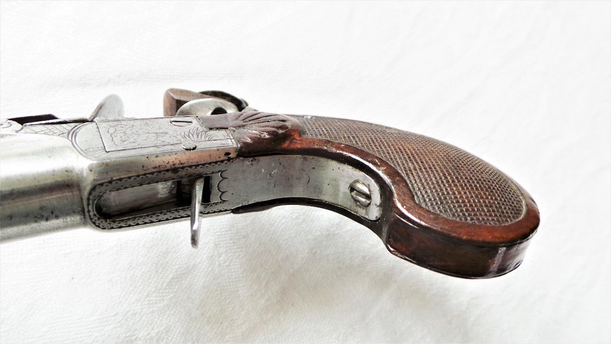 Pistol With Case A Flintlock - XVIII °.-photo-3