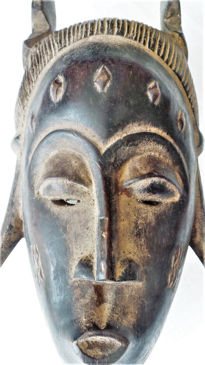 Baoule Mask Cote d'Ivoire Brown Patina-photo-1