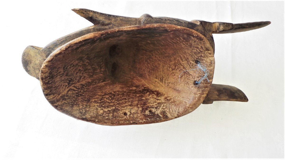 Baoule Mask Cote d'Ivoire Brown Patina-photo-3