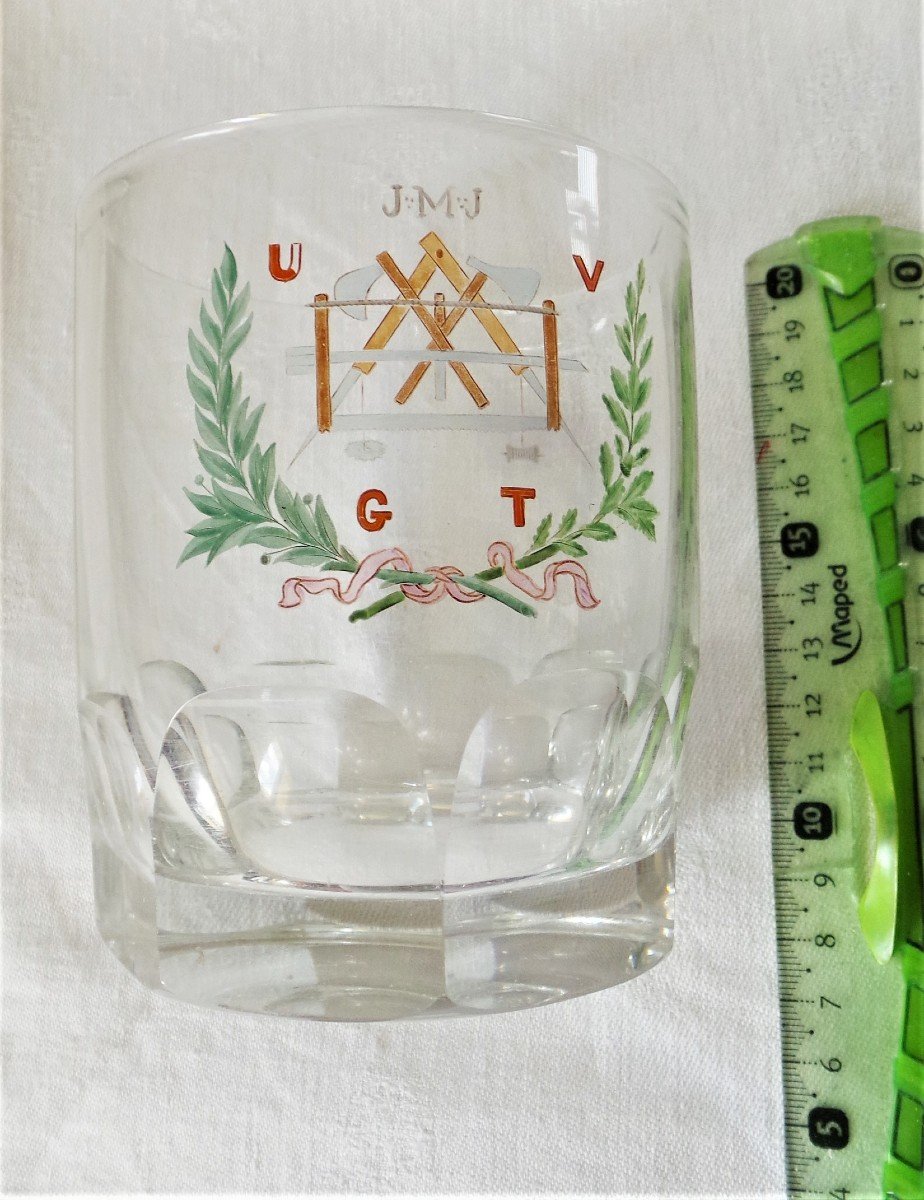 DEUX  VERRES ( CANON ) DE COMPAGNON CHARPENTIER-MENUISIER-photo-2