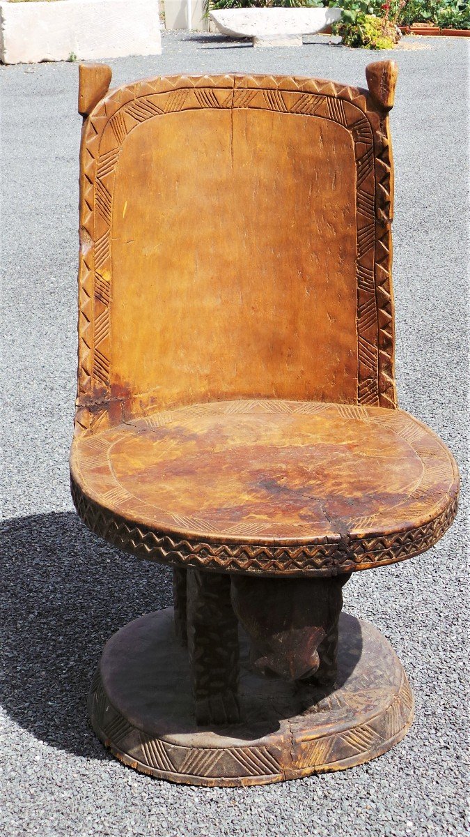 FAUTEUIL ZOOMORPHE  DE DIGNITAIRE - BAOULE - COTE d'IVOIRE - MI-XX° -photo-5