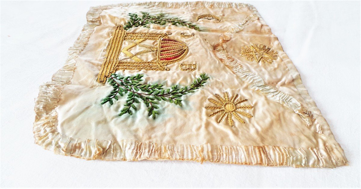 Masonic Apron In Silk - 1840-1850 - XIX°-photo-4