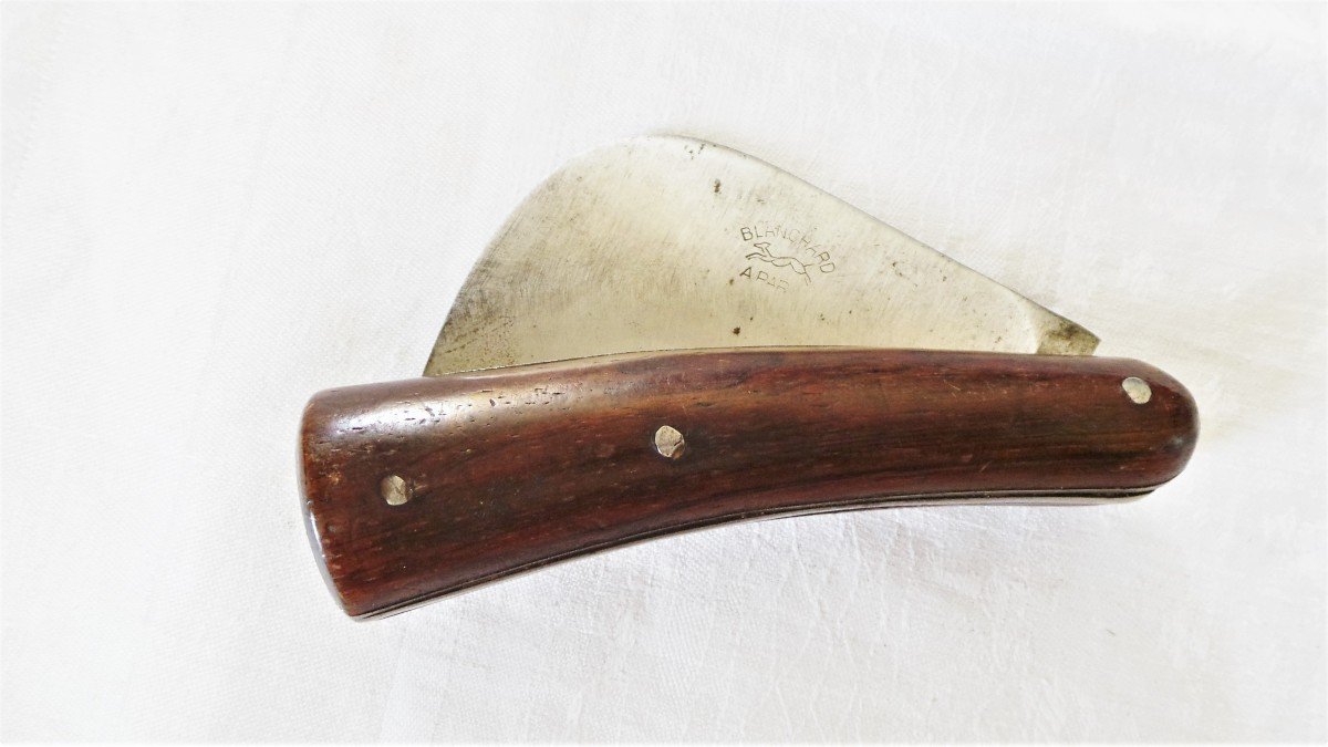 Winegrower's Serpette Folding Knife - "cognet & Cie- Blanchard" Punches - XIX-xx°-photo-2