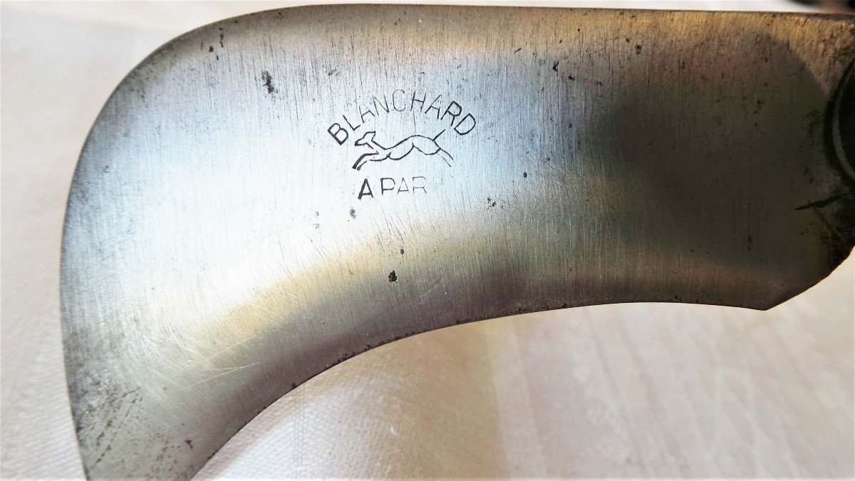 Winegrower's Serpette Folding Knife - "cognet & Cie- Blanchard" Punches - XIX-xx°-photo-3