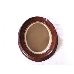 Oval Walnut Photo Frame - 19th-20th Century